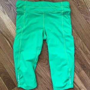 Athleta size L neon green leggings